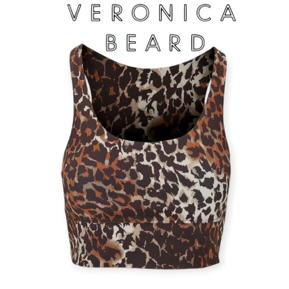 Veronica Beard Other - Veronica Beard Brown Leopard Print Sports Bra Small Sleeveless Gym Yoga Top